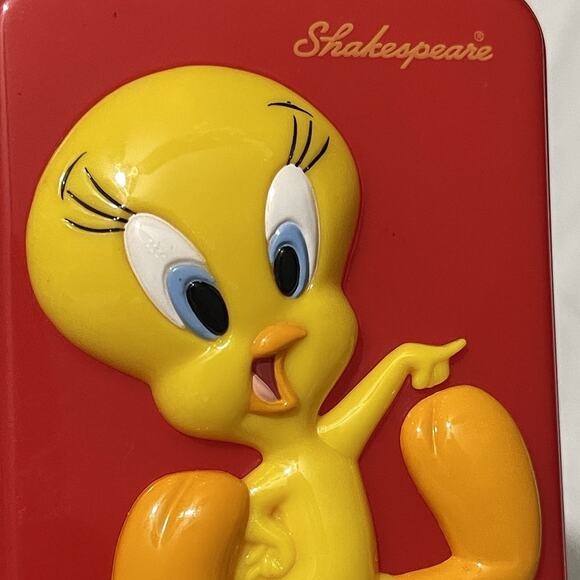 2001‎ Shakespeare Tweety Bird Kids Mini Tackle Box Red Two-Sided Compartments - Picture 9 of 11